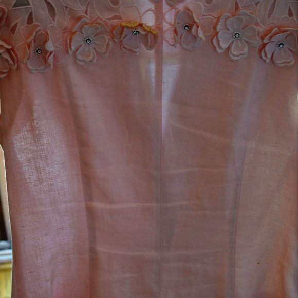 PRICE DROP $36 to $32....Vintage Pink Linen Jacket or Blouse by Joseph Ho - Picture 2 of 4